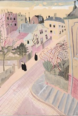 Pencil, wash, and gouache on paper.  Nonnes à Landau.  Jean Charlot.