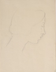 Pencil on paper.  Profile of Young Woman.  Jean Charlot.