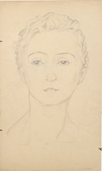 Colored pencil on paper.  Young Woman of Rheingönheim.  Jean Charlot.