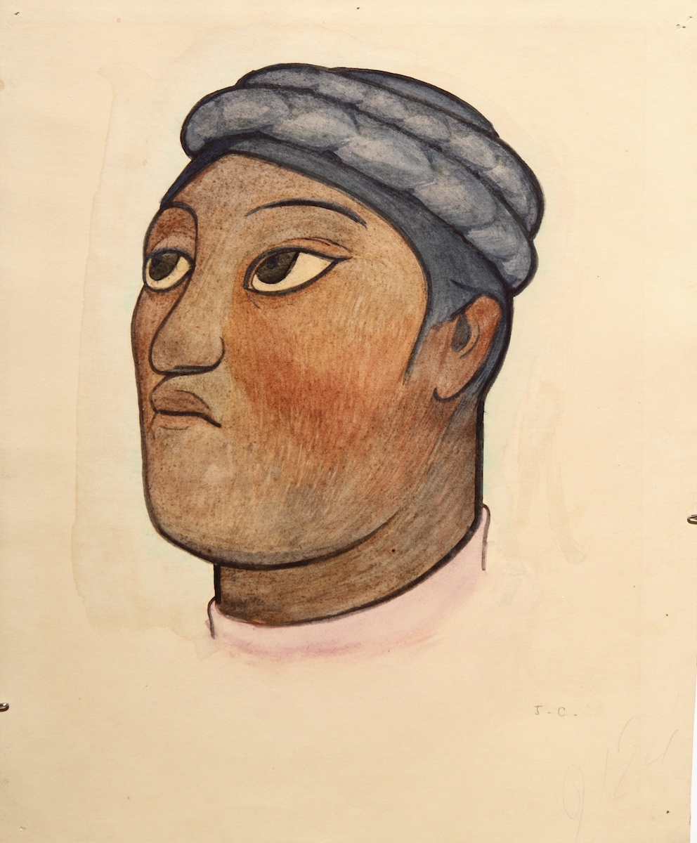 Paper and watercolor.  Luz Jiménez.  Jean Charlot.