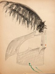Pencil and watercolor on paper.  Dance.  Jean Charlot.
