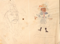 Pencil and watercolor on paper.  Dance.  Jean Charlot.