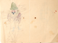 Pencil and watercolor on paper.  Dance.  Jean Charlot.