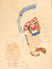 Pencil and watercolor on paper.  Dance.  Jean Charlot.
