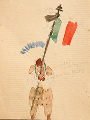 Pencil and watercolor on paper.  Dance.  Jean Charlot.