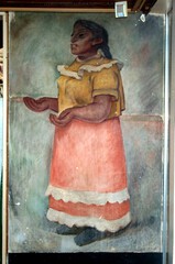Fresco.  La Criada.  Luz standing, hands forwards.  Jean Charlot.