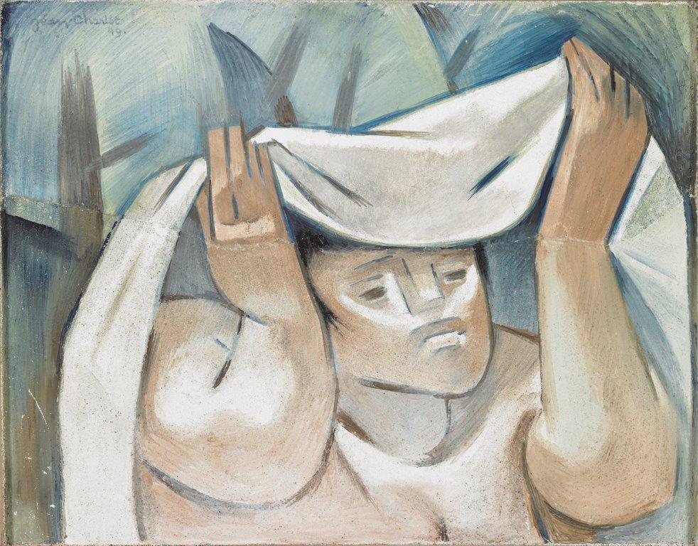 Fresco.  Woman Lifting Rebozo.  Jean Charlot.