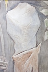 Fresco.  Detail of sacred stone.  Kahuna with Sacred Stone.  Jean Charlot.