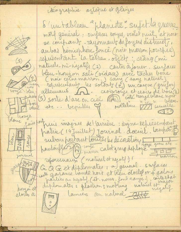 idéographie aztèque et Gleizes.  Jean Charlot.